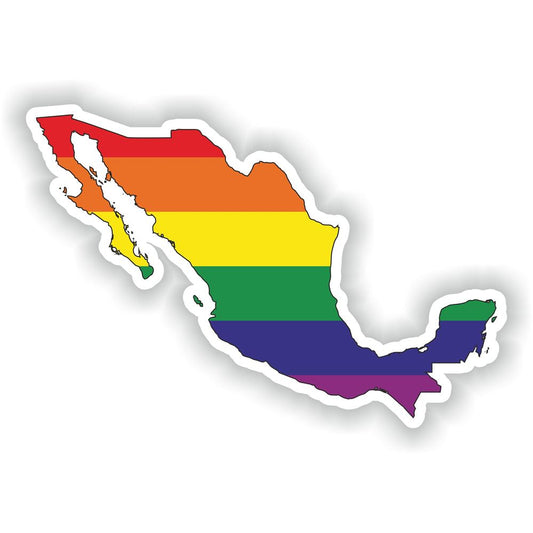 Mexico Gay Rainbow Map Flag