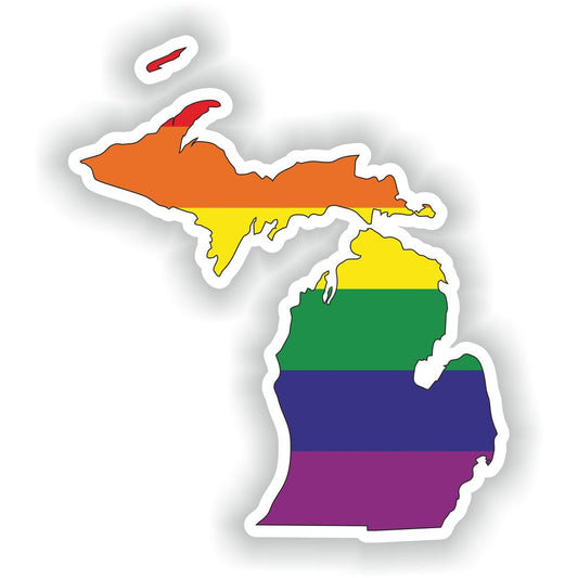 Michigan Gay Rainbow Map Flag