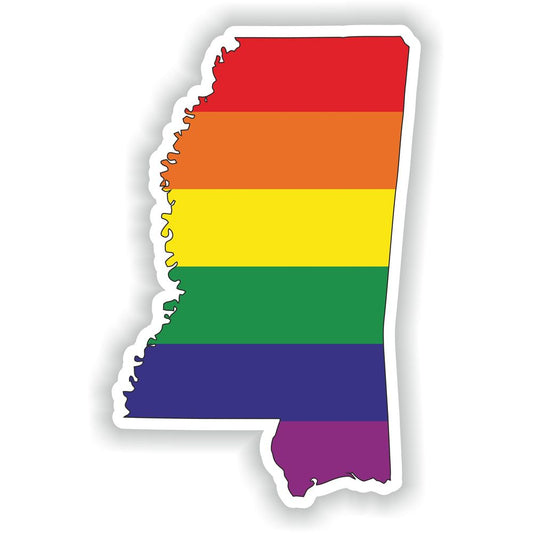 Mississippi Gay Rainbow Map Flag