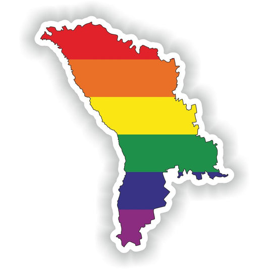 Moldova Gay Rainbow Map Flag