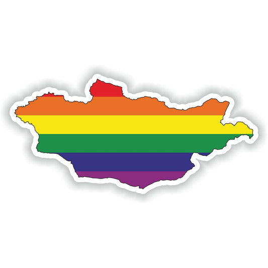 Mongolia Gay Rainbow Map Flag