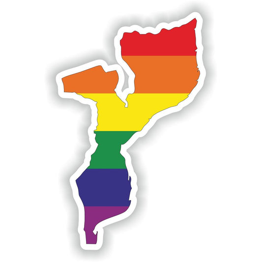 Mozambique Gay Rainbow Map Flag
