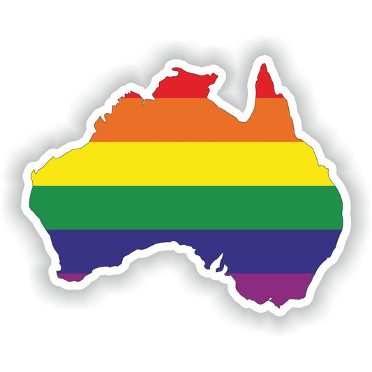 Australia Gay Rainbow Map Flag