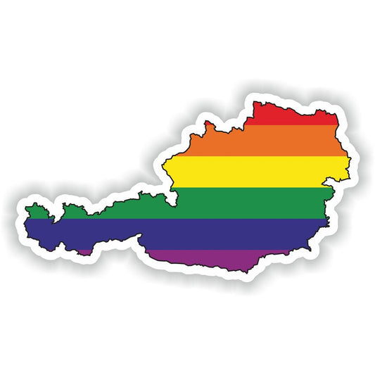 Austria Gay Rainbow Map Flag
