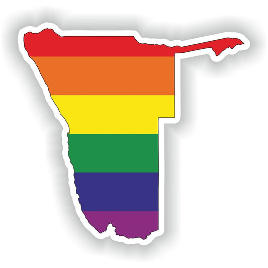 Namibia Gay Rainbow Map Flag