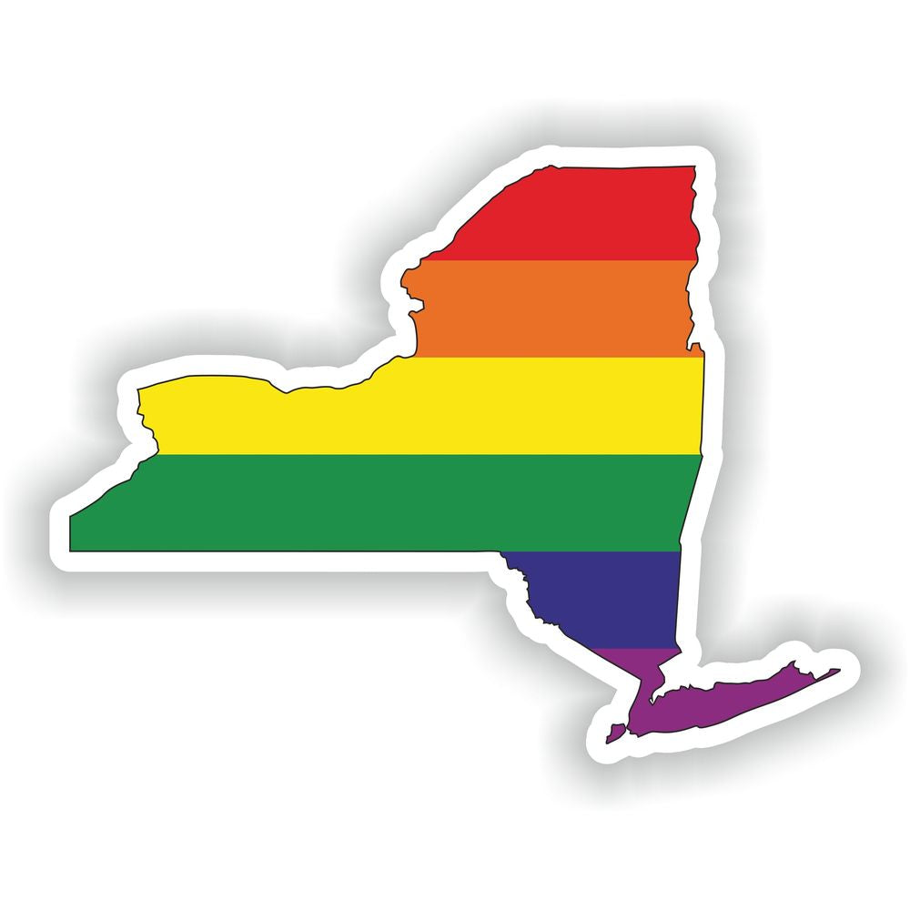 New York Gay Rainbow Map Flag