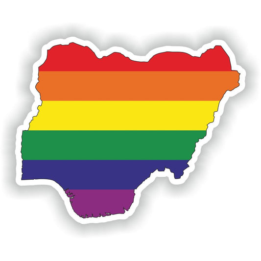 Nigeria Gay Rainbow Map Flag