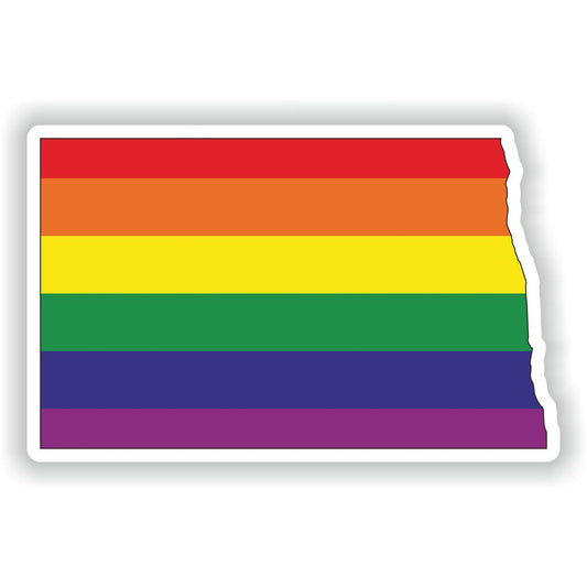 North Dakota Gay Rainbow Map Flag
