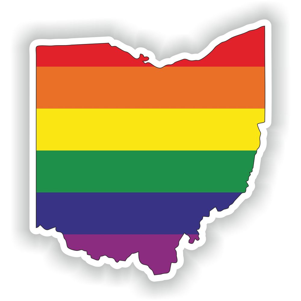 Ohio Gay Rainbow Map Flag