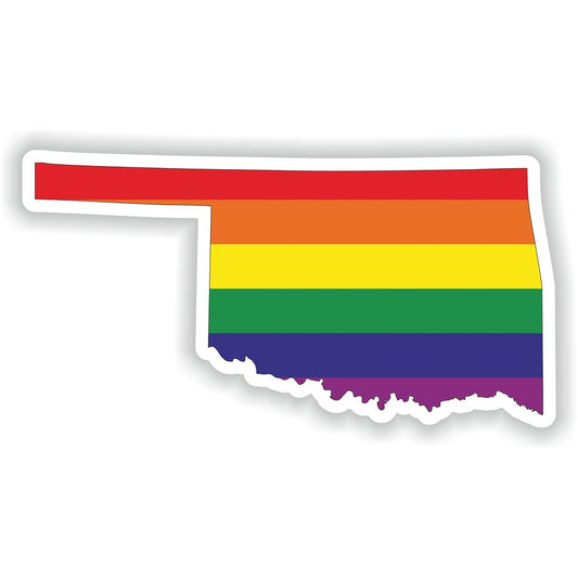 Oklahoma Gay Rainbow Map Flag
