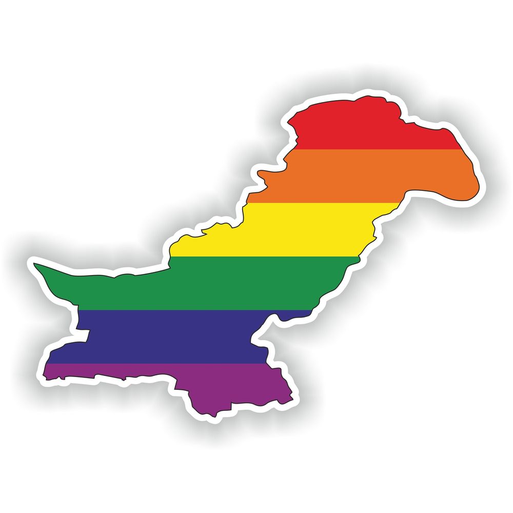 Pakistan Gay Rainbow Map Flag