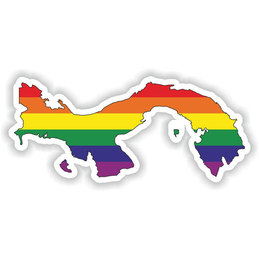 Panama Gay Rainbow Map Flag