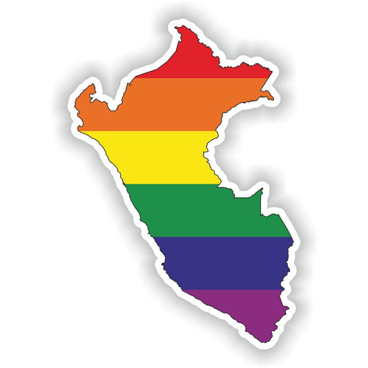 Peru Gay Rainbow Map Flag