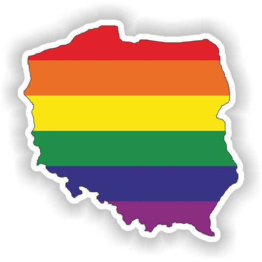 Poland Gay Rainbow Map Flag
