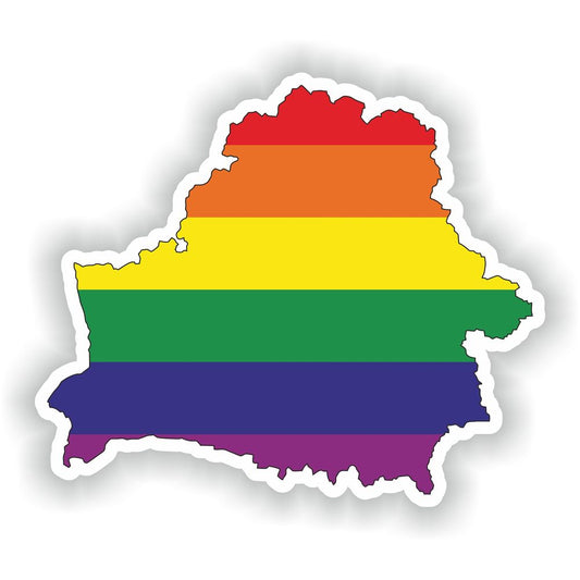 Belarus Gay Rainbow Map Flag