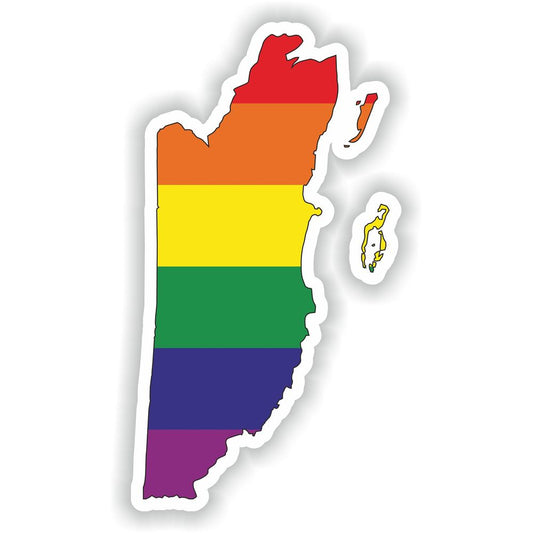 Belize Gay Rainbow Map Flag