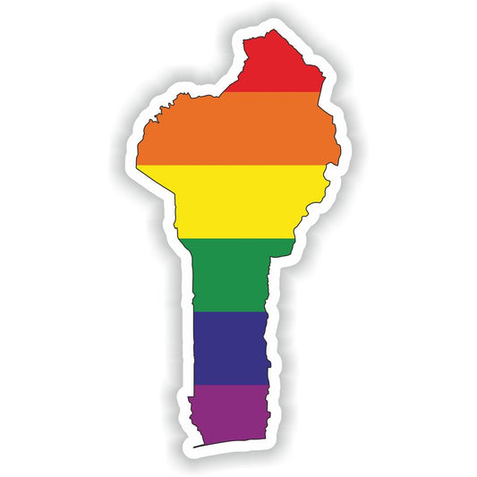 Benin Gay Rainbow Map Flag