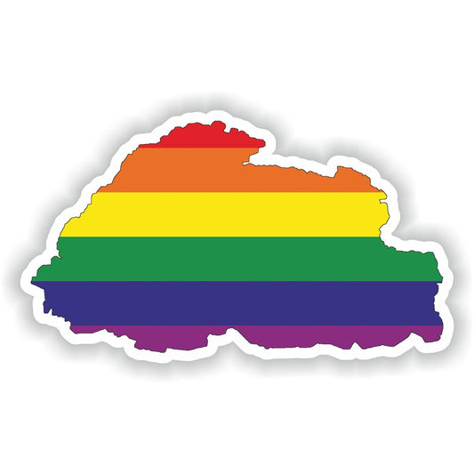 Bhutan Gay Rainbow Map Flag