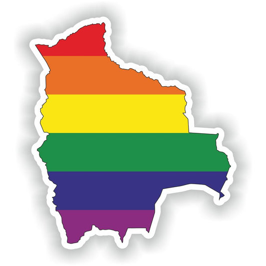 Bolivia Gay Rainbow Map Flag