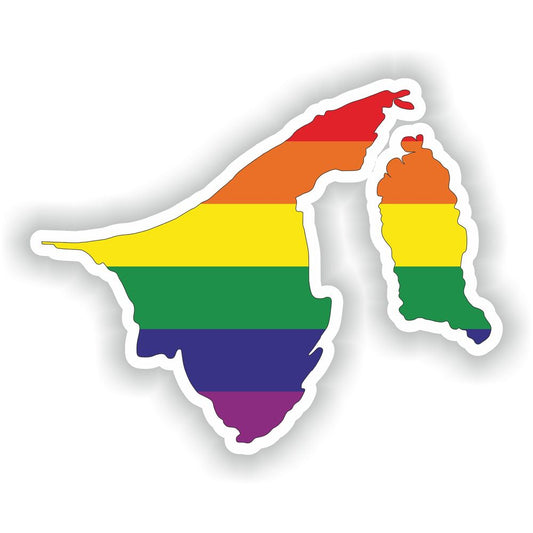 Brunei Gay Rainbow Map Flag