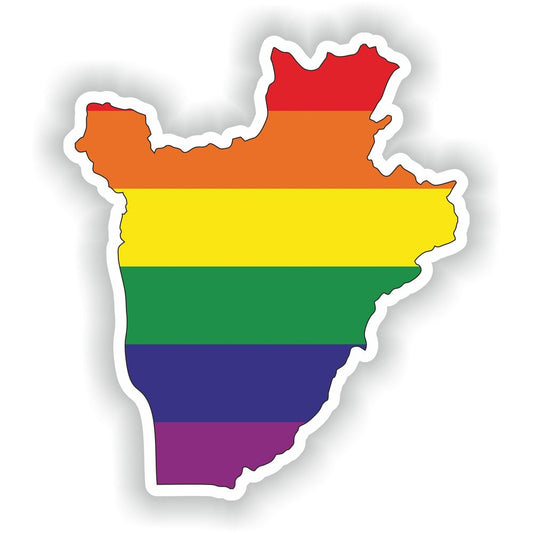 Burundi Gay Rainbow Map Flag