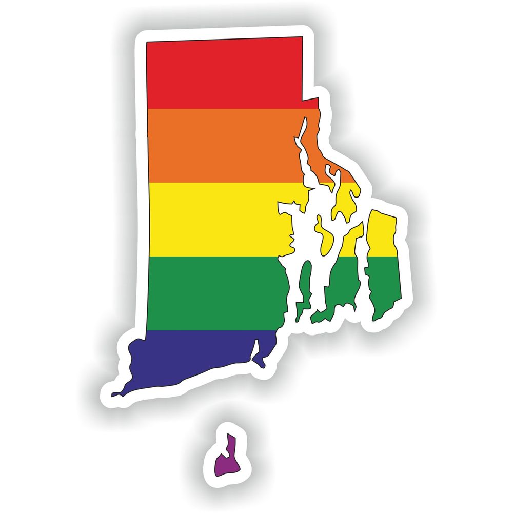 Rhode Island Gay Rainbow Map Flag