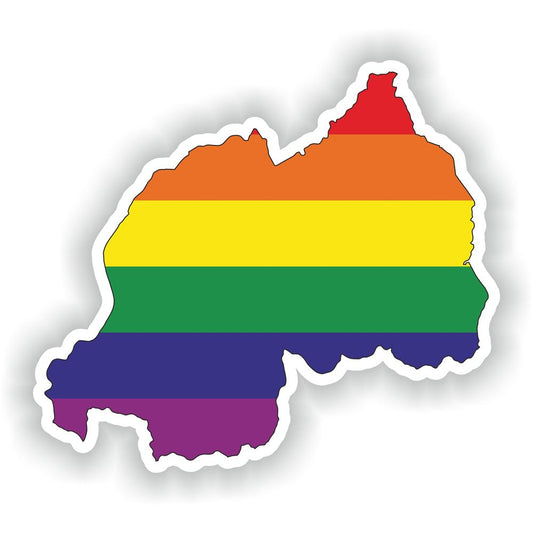 Rwanda Gay Rainbow Map Flag