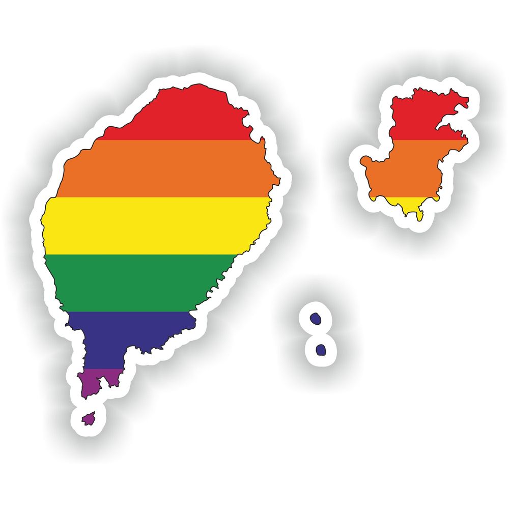 Sao Tome And Principe Gay Rainbow Map Flag