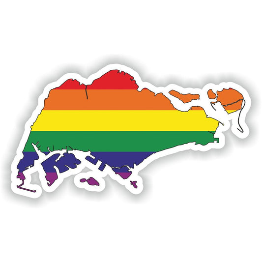 Singapore Gay Rainbow Map Flag
