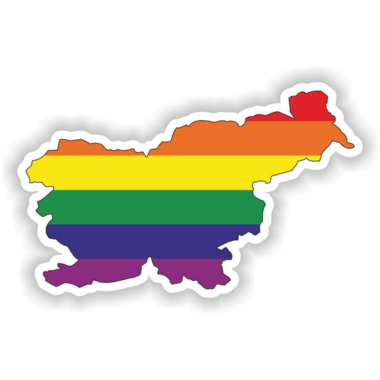 Slovenia Gay Rainbow Map Flag