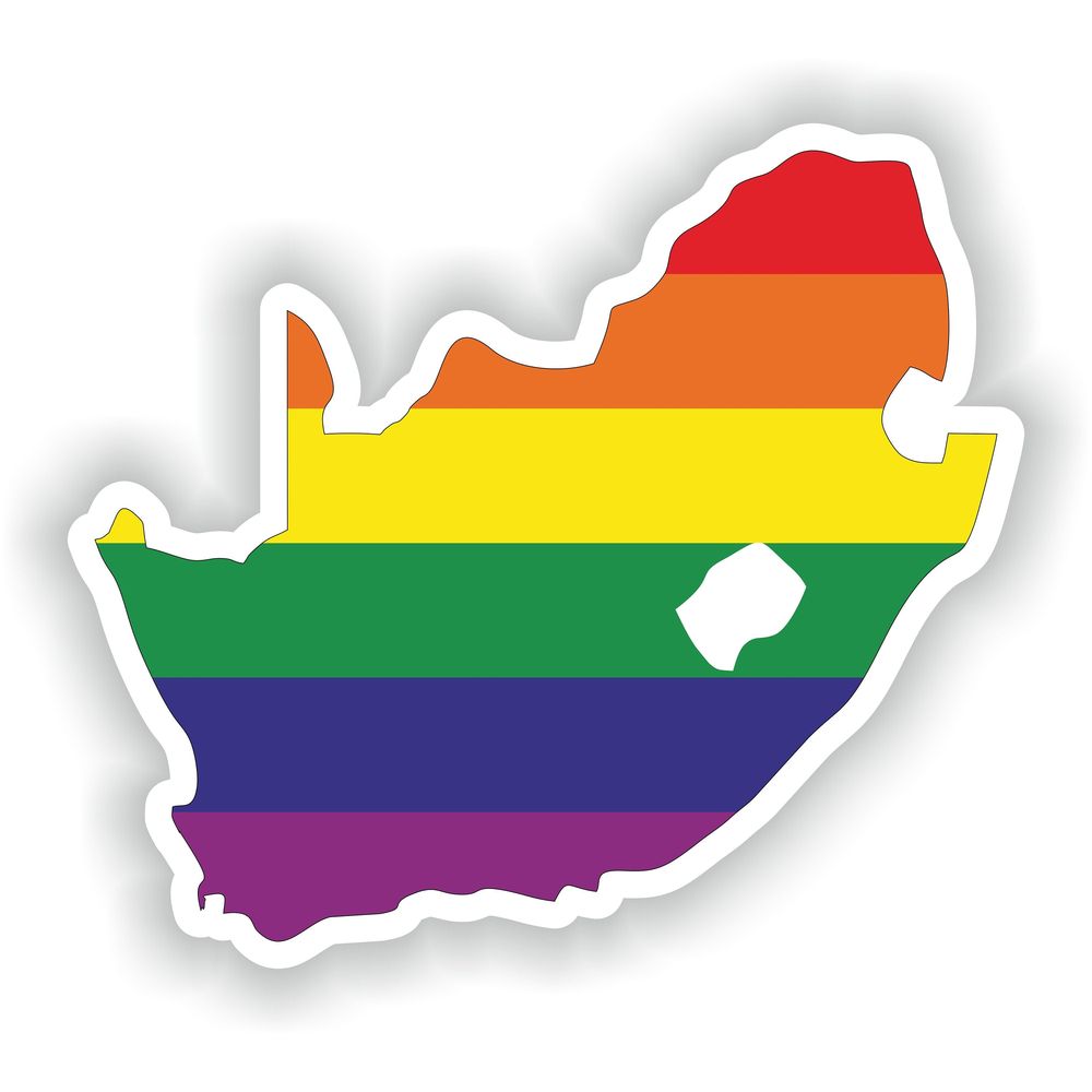 South Africa Gay Rainbow Map Flag