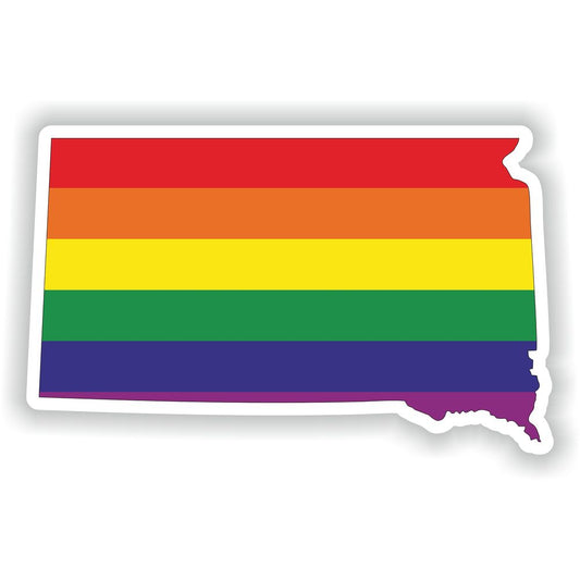 South Dakota Gay Rainbow Map Flag