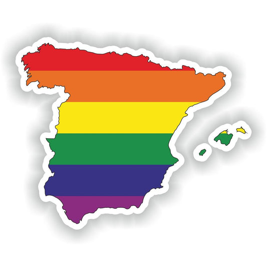 Spain Gay Rainbow Map Flag