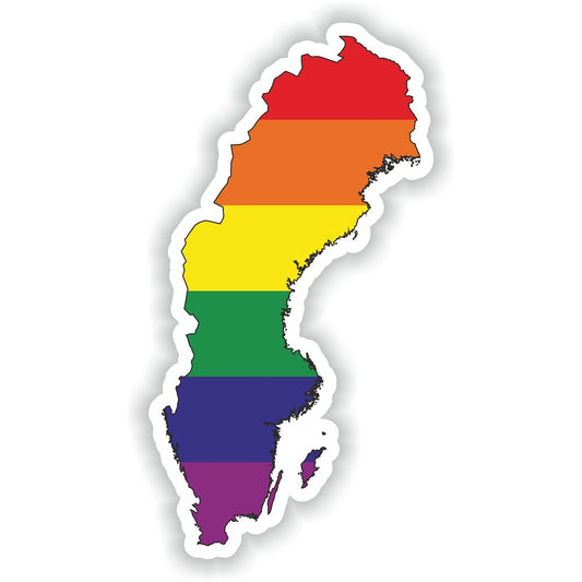 Sweden Gay Rainbow Map Flag