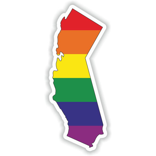 California Gay Rainbow Map Flag