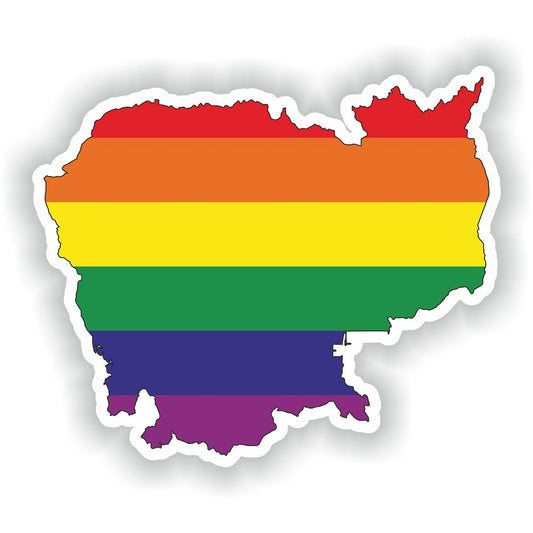 Cambodia Gay Rainbow Map Flag