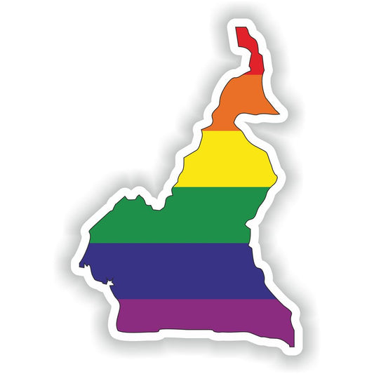 Cameroon Gay Rainbow Map Flag