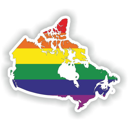 Canada Gay Rainbow Map Flag