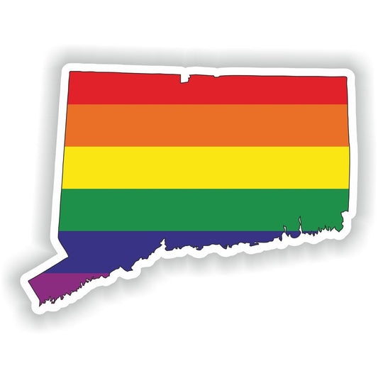 Connecticut Gay Rainbow Map Flag