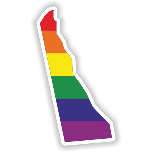 Delaware Gay Rainbow Map Flag