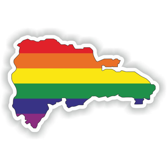 Dominican Republic Gay Rainbow Map Flag