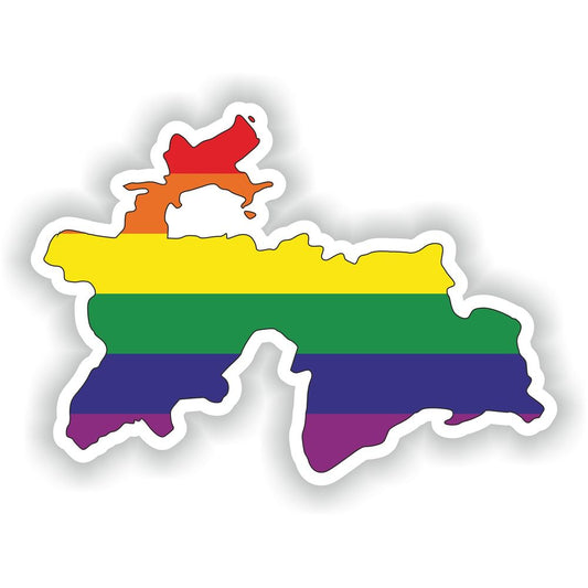 Tajikistan Gay Rainbow Map Flag