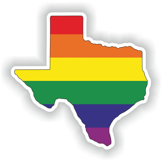 Texas Gay Rainbow Map Flag