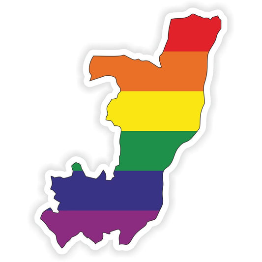 The Republic Of The Congo Gay Rainbow Map Flag