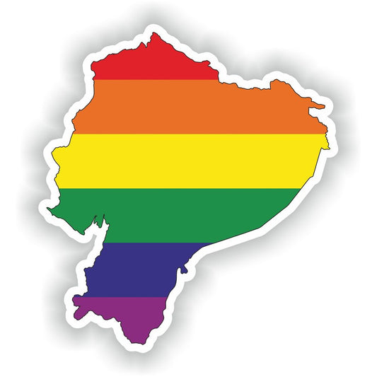 Ecuador Gay Rainbow Map Flag