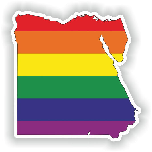 Egypt Gay Rainbow Map Flag