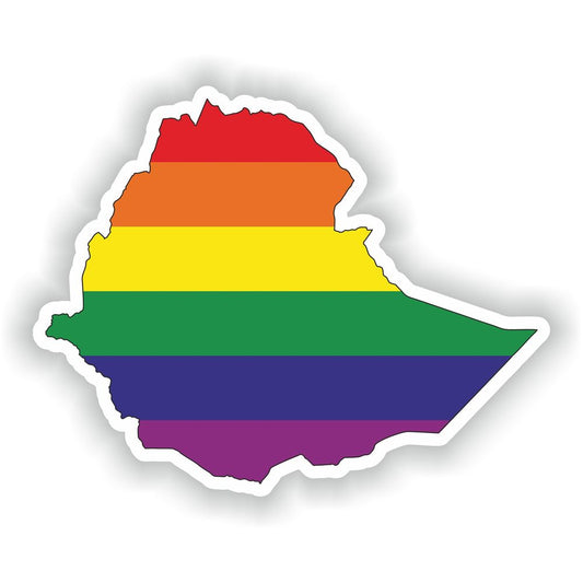 Ethiopia Gay Rainbow Map Flag