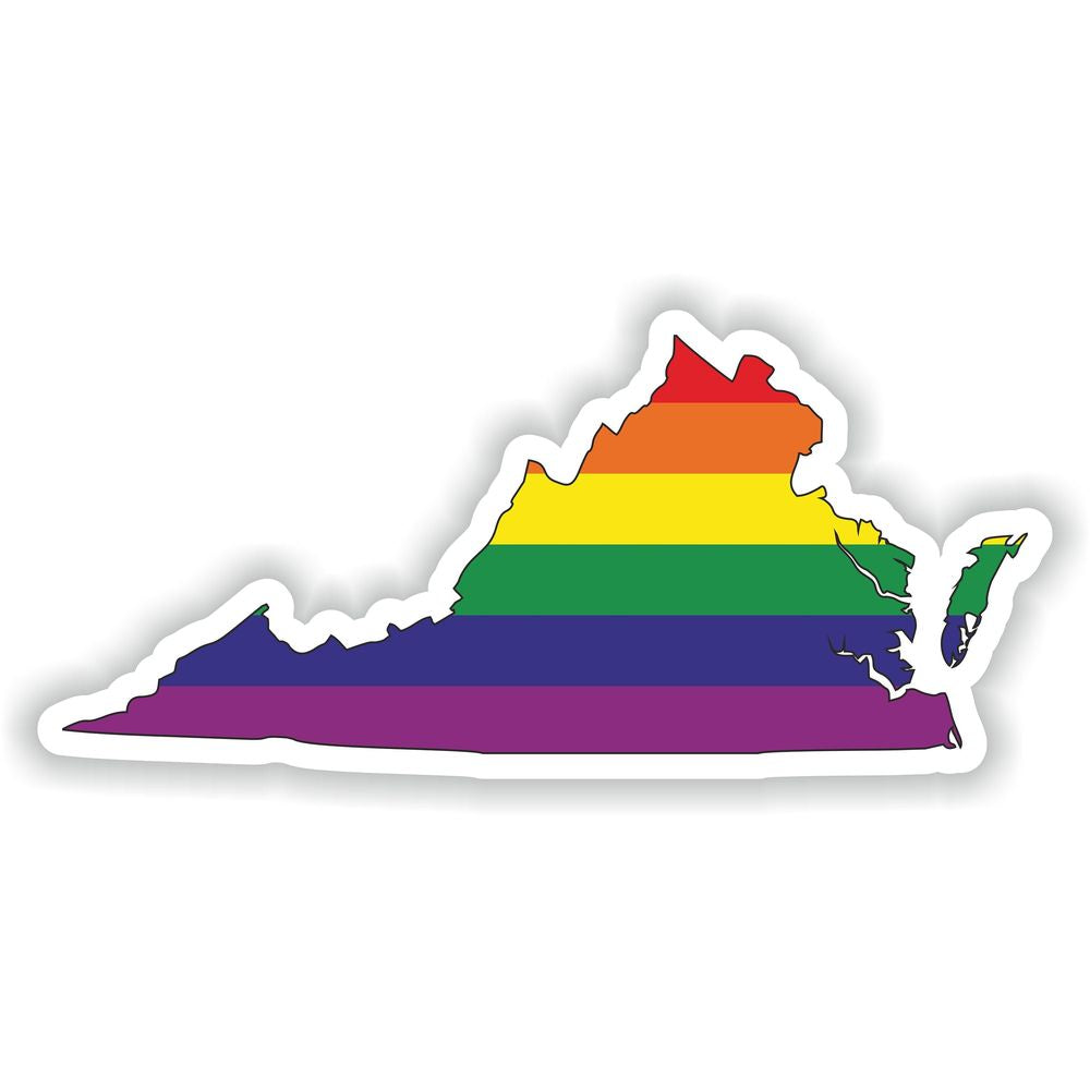 Virginia Gay Rainbow Map Flag