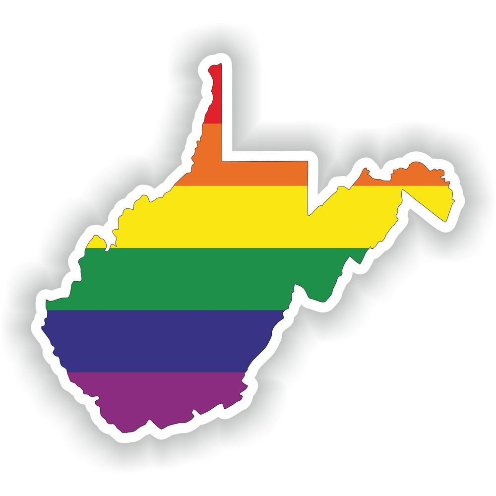 West Virginia Gay Rainbow Map Flag