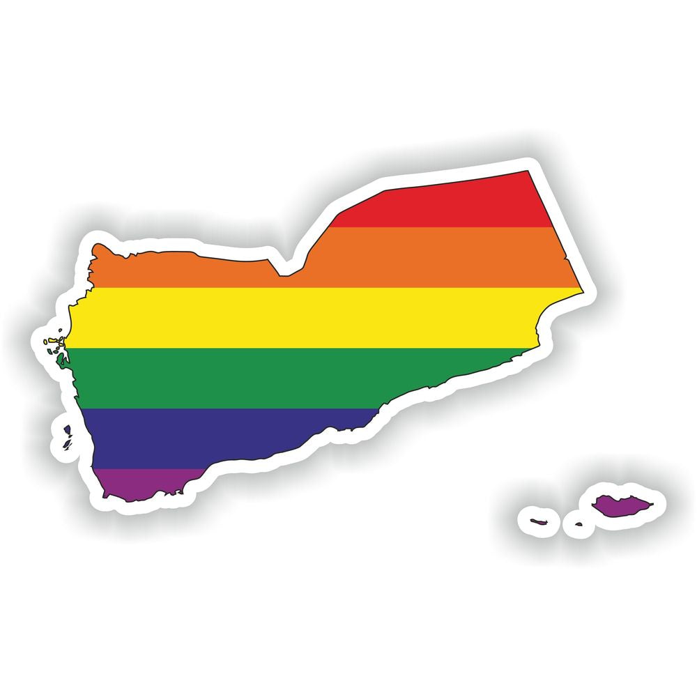 Yemen Gay Rainbow Map Flag